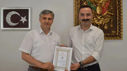 Türkiye Diyanet Vakfı'dan Havza Kaymakamı Ayvat'a teşekkür belgesi