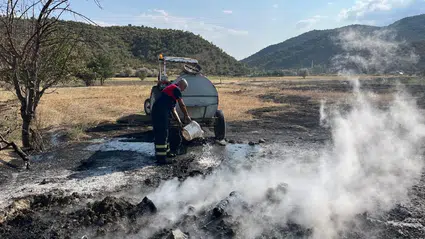 Tarlada Çıkan Yangın Söndürüldü