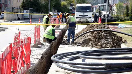 Kastamonu'da elektrik altyapı çalışması sırasında doğal gaz borusu delindi