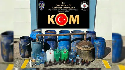 Çorum'da Kaçak Alkol Operasyonu