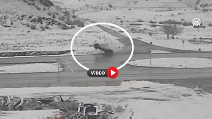 Kavşakta Refüje Böyle Düştü