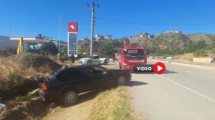 Kontrolden Çıkan Araç Toprak Yığınına Çarparak Durabildi
