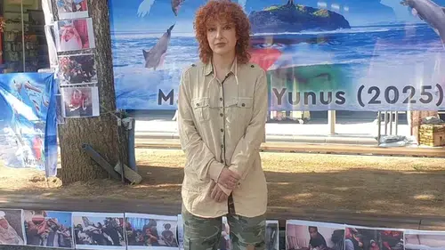 Düzce'de öğrencilerden Küresel Sumud Filosu'na "Gazze" koreografili destek