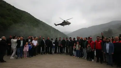 Amasya doğa yürüyüşü ve helikopter gösterisi yapıldı