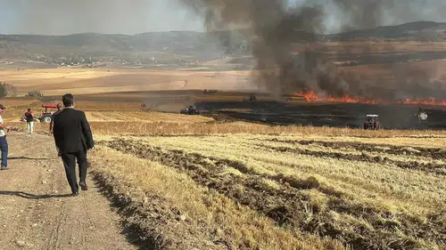 Korkutan Yangında İmdada Sungurlu İtfaiyesinin Yetişti