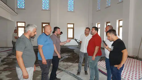 Koyunbaba Türbesi Yanındaki Cami İnşaatı İncelendi