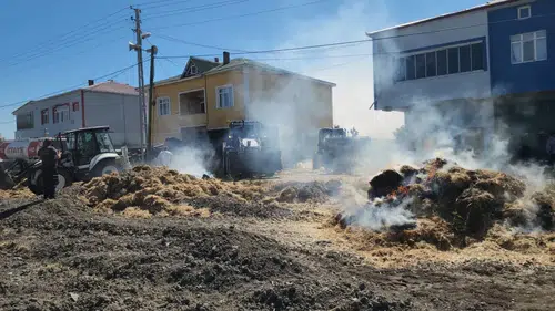Amasya'da çıkan yangında 20 ton saman yandı