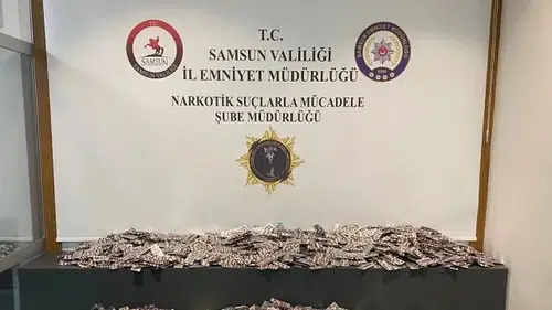 Samsun otogarında valizlerinde 56 bine yakın uyuşturucu hap bulunan zanlı gözaltına alındı