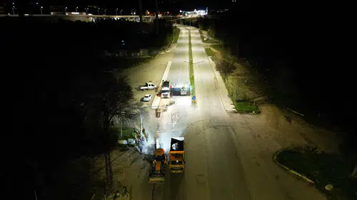 Gece Onarılan Yol Sabah Trafiğe Açıldı