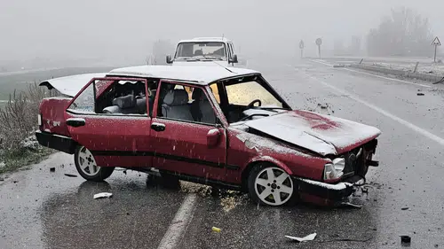 Karlı Güzergahta Kaza Ucuz Atlatıldı