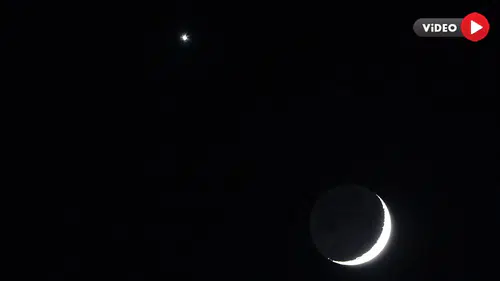 Çorum Semalarında Ay ve Venüs Buluşması