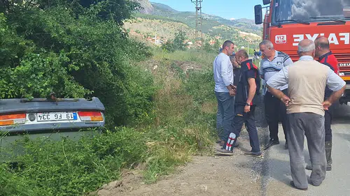 Otomobil Şarampolde Takla Attı: 1 Yaralı