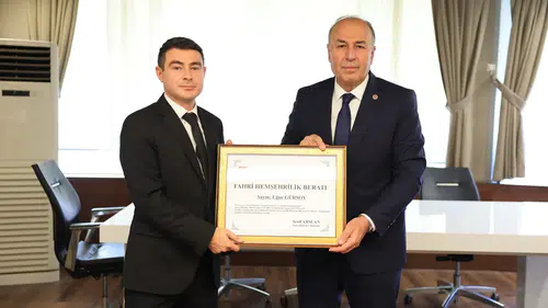 İlçe Jandarma Komutanına Fahri Hemşehrilik Beratı