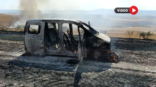 Çorum'da Hafif Ticari Araç Küle Döndü