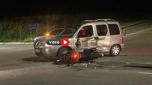 Motosiklet ile Otomobil Çarpıştı