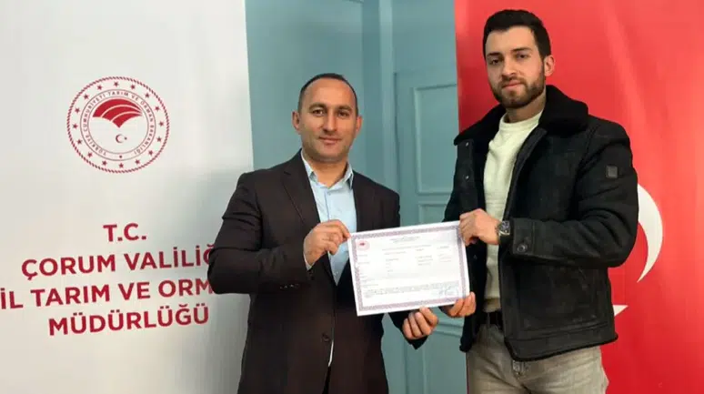 Örnek Üreticiye Hastalıktan Ari İşletme Sertifikası