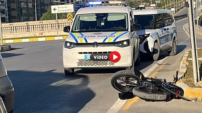 Minibüsle Elektrikli Bisiklet Çarpıştı