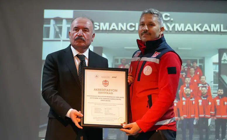 Osmancık MEB Arama Kurtarma Birimine Akreditasyon Belgesi Verildi