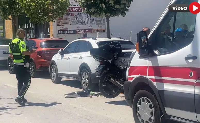 Motosiklet Yayaya Çarptı