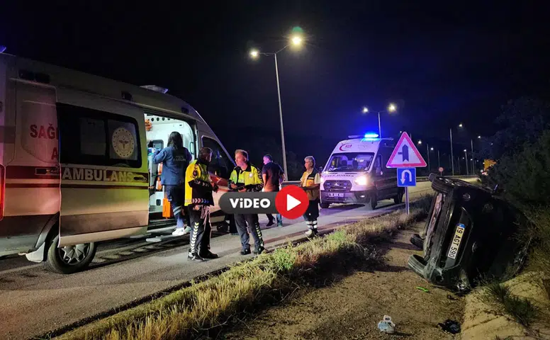 Araç Tahliye Kanalına Devrildi