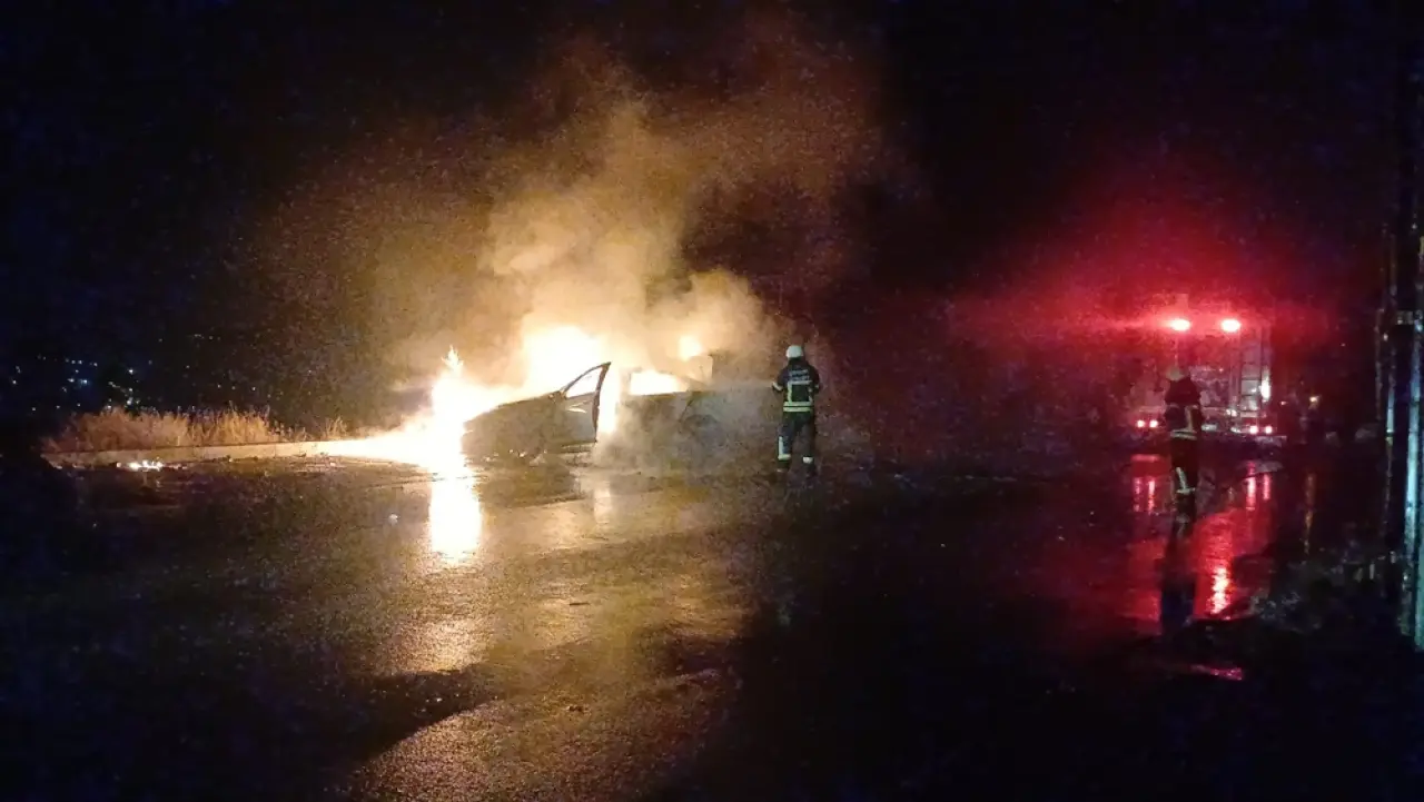 Park Halindeki Araç Alev Topuna Döndü 2