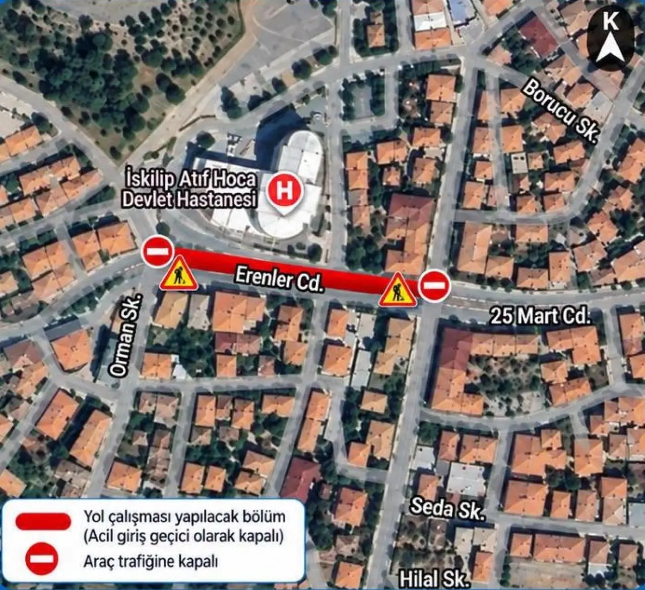 İskilip’te Hastanenin Acil Servis Girişi Trafiğe Kapatılıyor 1